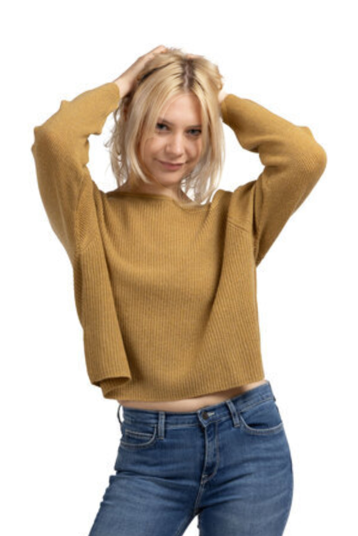 Kaschmir Pullover Lurex, curry, S Kaschmir Pullover Lurex, curry, S