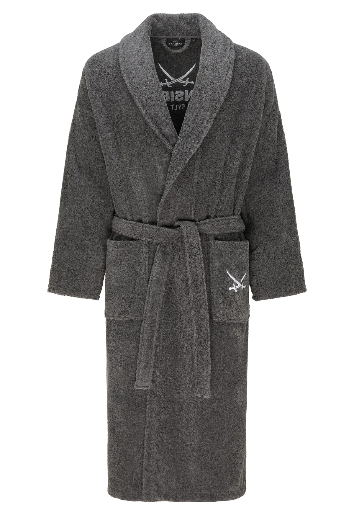 Sansibar Bademantel Schalkragen, anthrazit, XL/XXL Sansibar Bademantel Schalkragen, anthrazit, XL/XXL