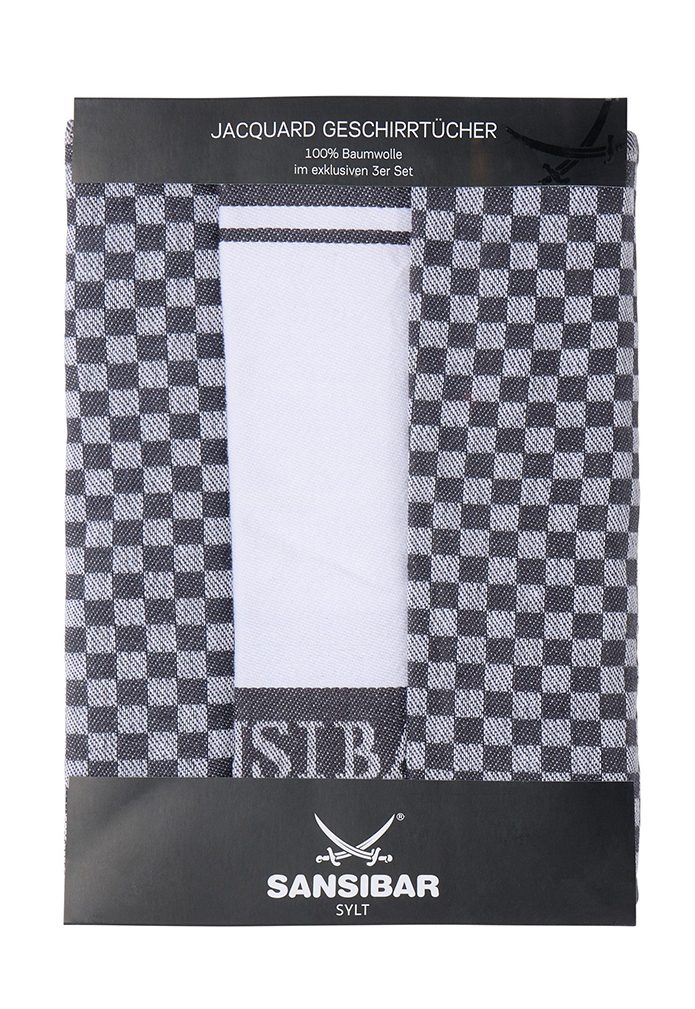 Sansibar Geschirrhandtuch Set, anthrazit Sansibar Geschirrhandtuch Set, anthrazit
