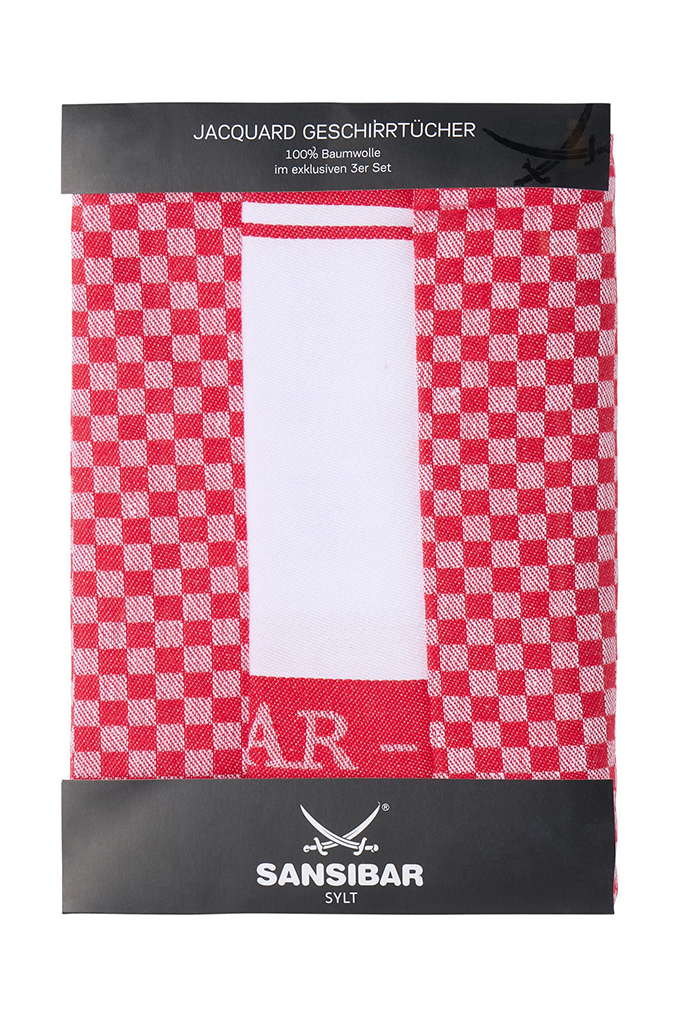 Sansibar Geschirrhandtuch Set, rot Sansibar Geschirrhandtuch Set, rot