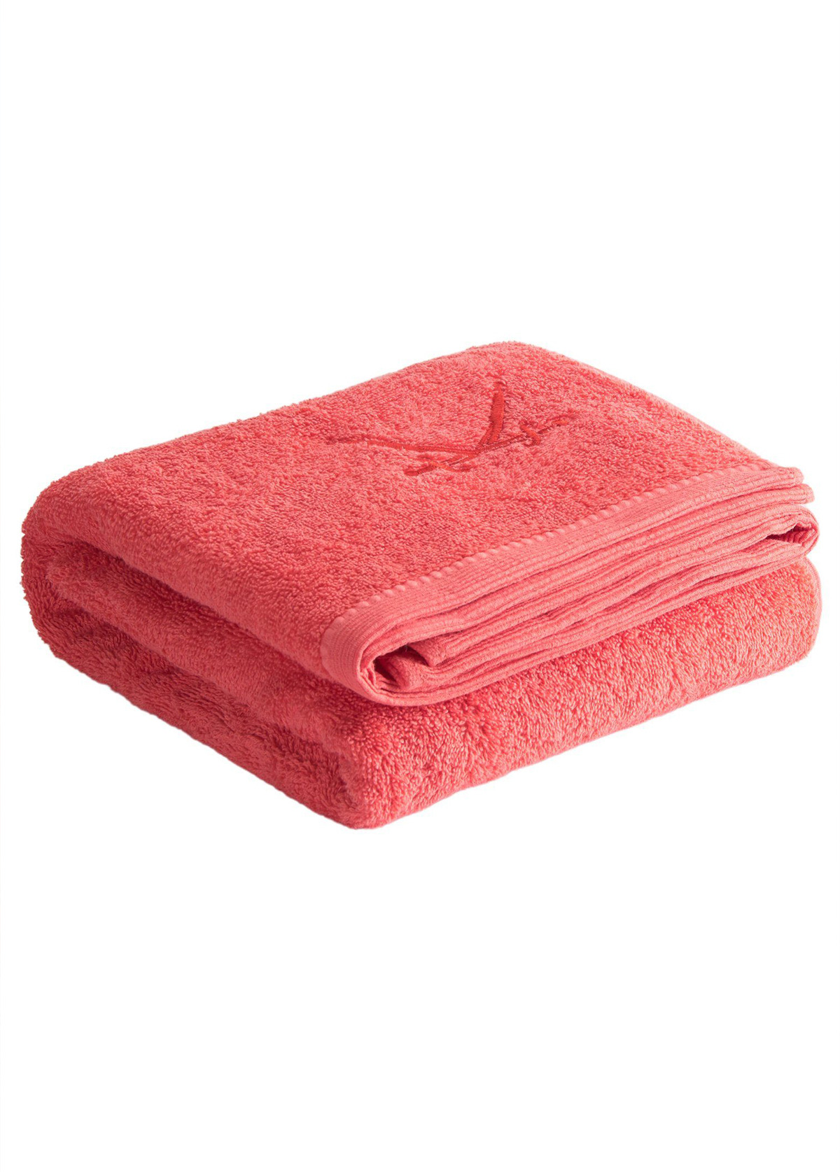 Sansibar Frottiertuch mit Stickerei, hot coral, 90x180cm Sansibar Frottiertuch mit Stickerei, hot coral, 90x180cm