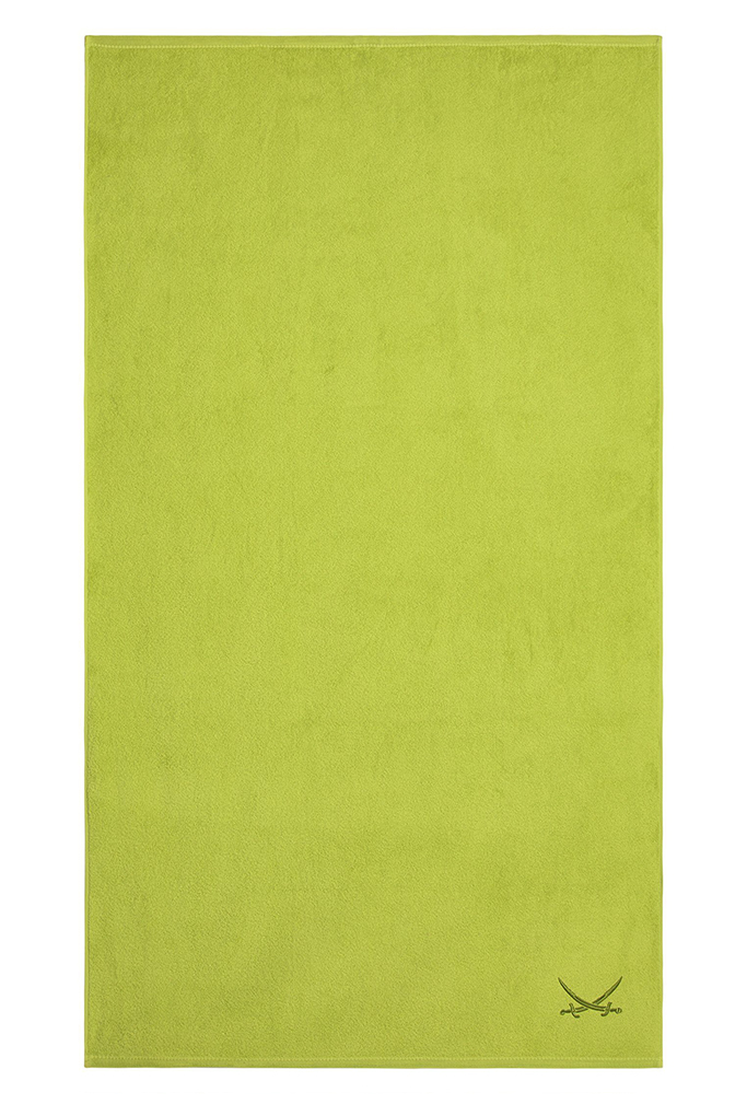 Sansibar Frottiertuch mit Stick, grün, 70x140cm Sansibar Frottiertuch mit Stick, grün, 70x140cm