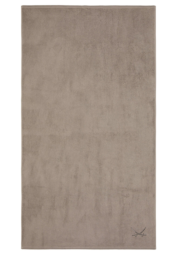 Sansibar Frottiertuch mit Stickerei, taupe, 90x190cm Sansibar Frottiertuch mit Stickerei, taupe, 90x190cm