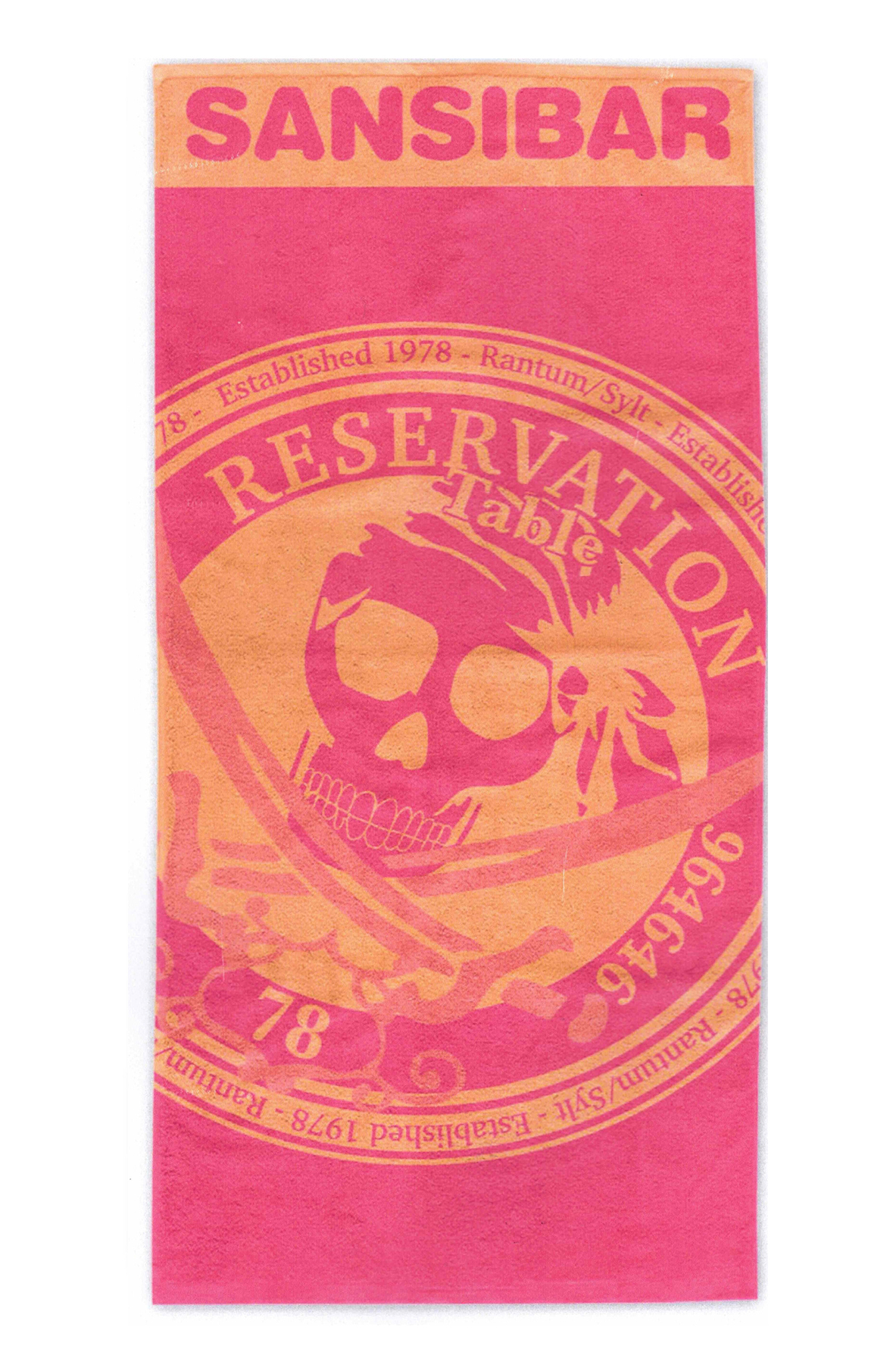 Strandtuch Reservation 180x100cm , 100X180, PINK/ORANGE Strandtuch Reservation 180x100cm , 100X180, PINK/ORANGE