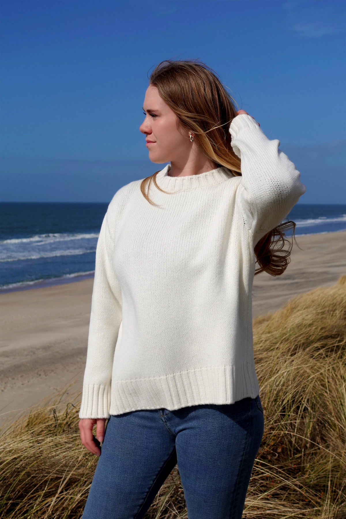 Kaschmir Round Neck Pullover , OFFWHITE, ONE SIZE Kaschmir Round Neck Pullover , OFFWHITE, ONE SIZE