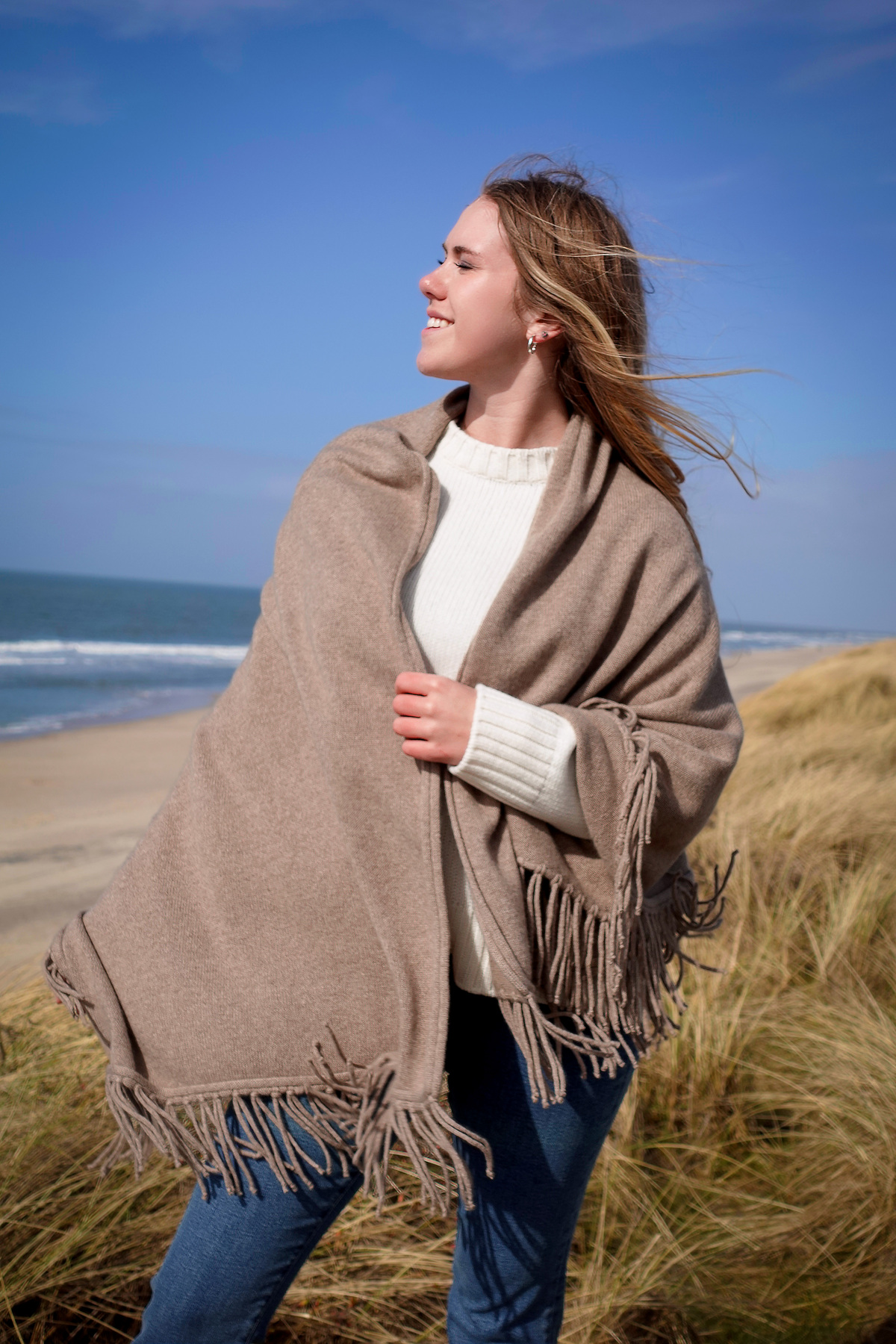 Kaschmir Stola , LIGHT BROWN MELANGE, ONE SIZE Kaschmir Stola , LIGHT BROWN MELANGE, ONE SIZE