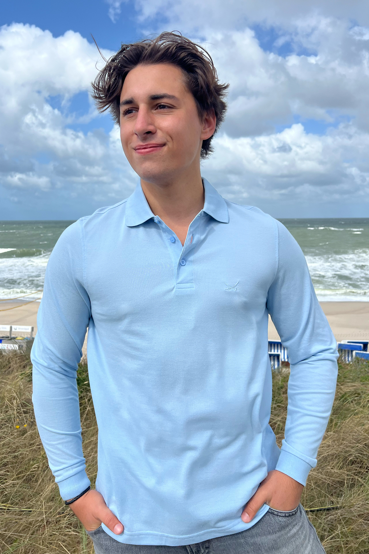 Herren Polo langarm Art. PIMA , LIGHT BLUE, 4XL Herren Polo langarm Art. PIMA , LIGHT BLUE, 4XL