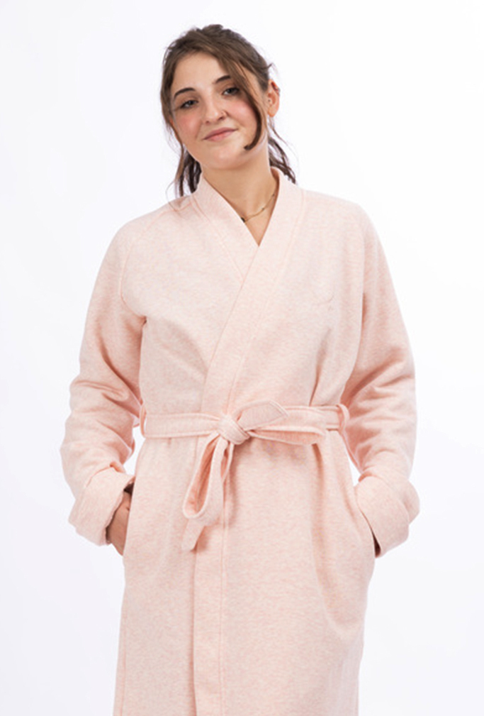 Sweat Bademantel/Hausmantel, apricot, M/L Sweat Bademantel/Hausmantel, apricot, M/L