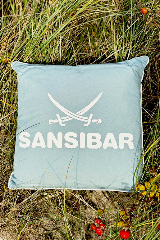 Sansibar Outdoor Kissen 45x45cm, lagune/offwhite Sansibar Outdoor Kissen 45x45cm, lagune/offwhite