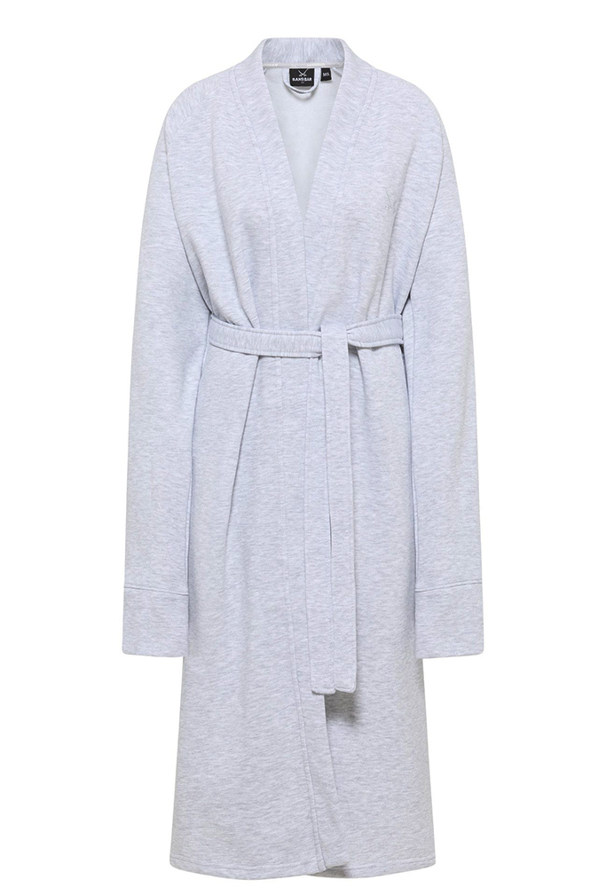 Sweat Bademantel/Hausmantel, silber, M/L Sweat Bademantel/Hausmantel, silber, M/L