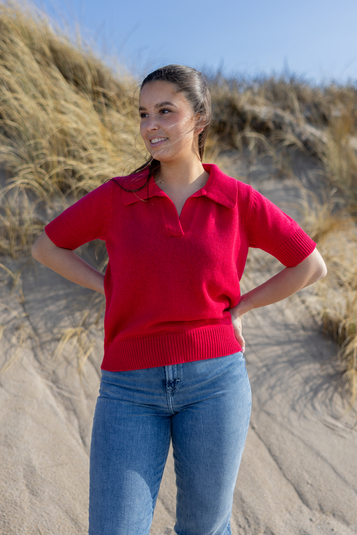 Kaschmir Polo Modell Alice, sangria, XXL Kaschmir Polo Modell Alice, sangria, XXL