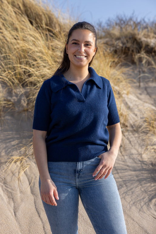 Kaschmir Polo Modell Alice, dark blue, XXL Kaschmir Polo Modell Alice, dark blue, XXL