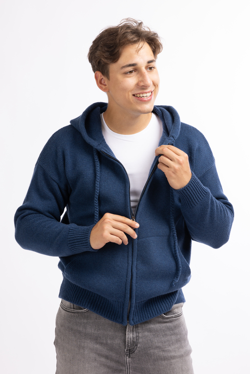 Kaschmir Ziphoody Modell Bastian, navy, S Kaschmir Ziphoody Modell Bastian, navy, S