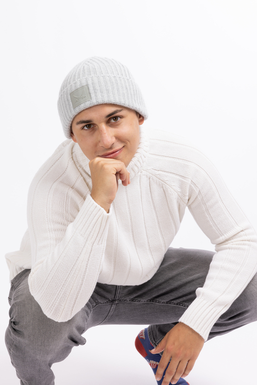 Kaschmir Beanie Modell Corto, light greymelange, one size Kaschmir Beanie Modell Corto, light greymelange, one size