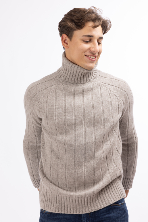 Kaschmir Rolli Modell Carlos, brown melange, M Kaschmir Rolli Modell Carlos, brown melange, M