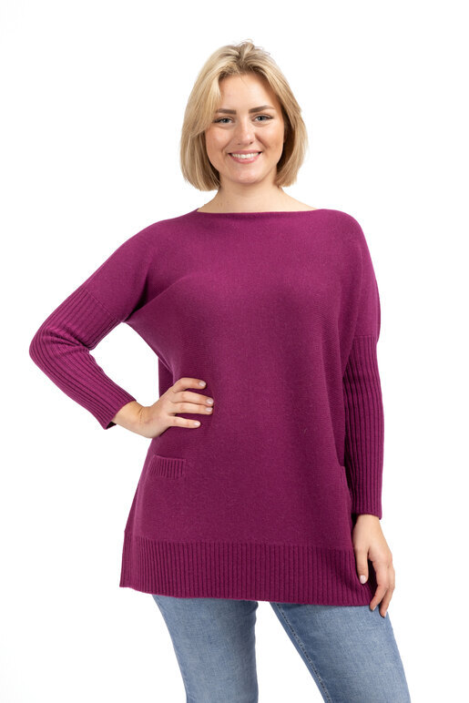 Kaschmir Longshirt, aubergine, one size Kaschmir Longshirt, aubergine, one size