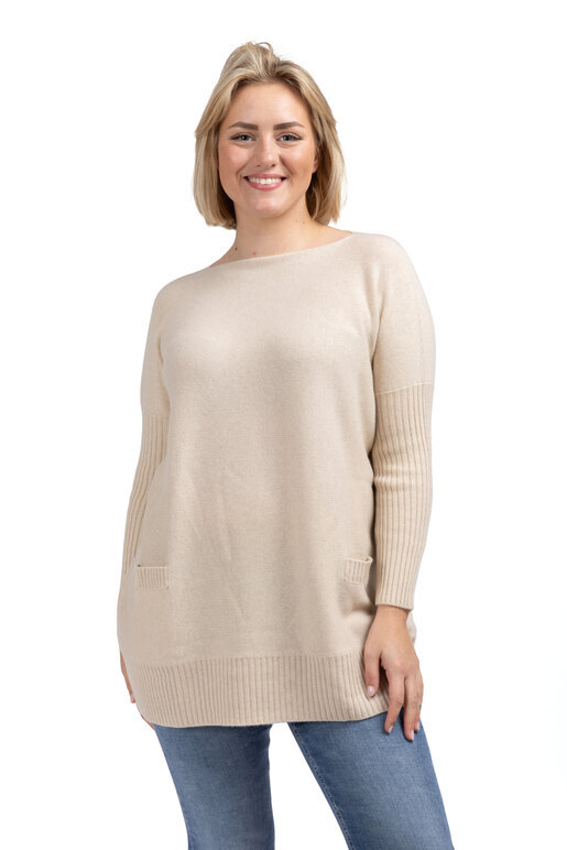 Kaschmir Longshirt, beige, one size Kaschmir Longshirt, beige, one size