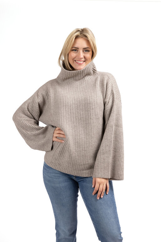 Kaschmir Mockneck, greymelange, XL Kaschmir Mockneck, greymelange, XL