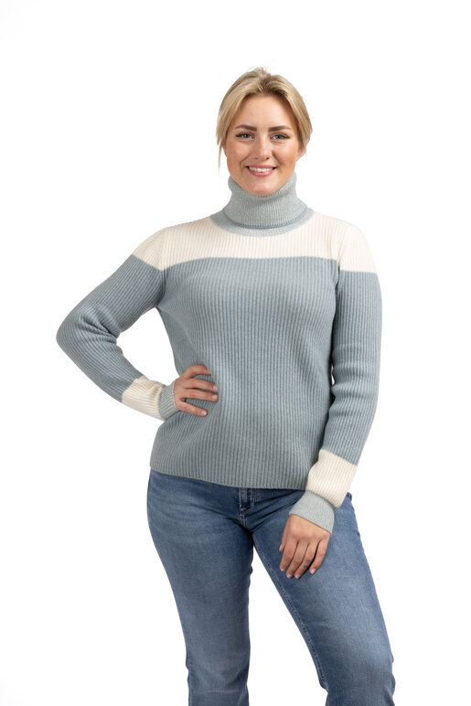 Kaschmir Rollneck Twotone, grey/offwhite, one size Kaschmir Rollneck Twotone, grey/offwhite, one size