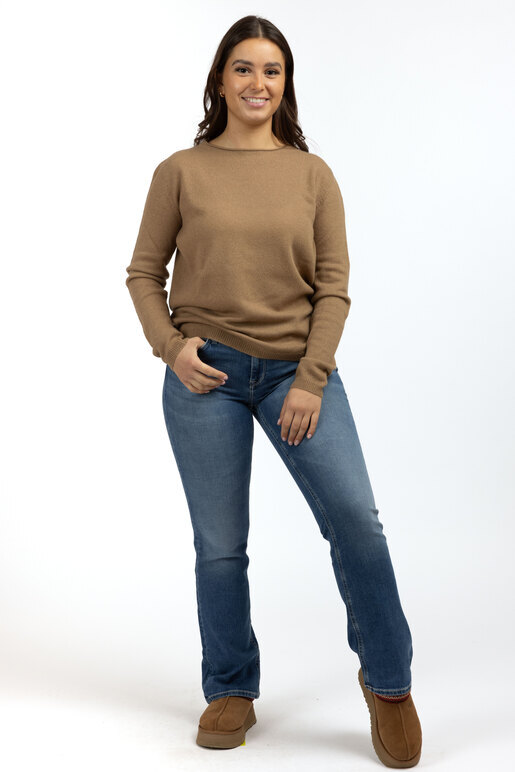 Kaschmir Rundhals Pullover, camel, L Kaschmir Rundhals Pullover, camel, L