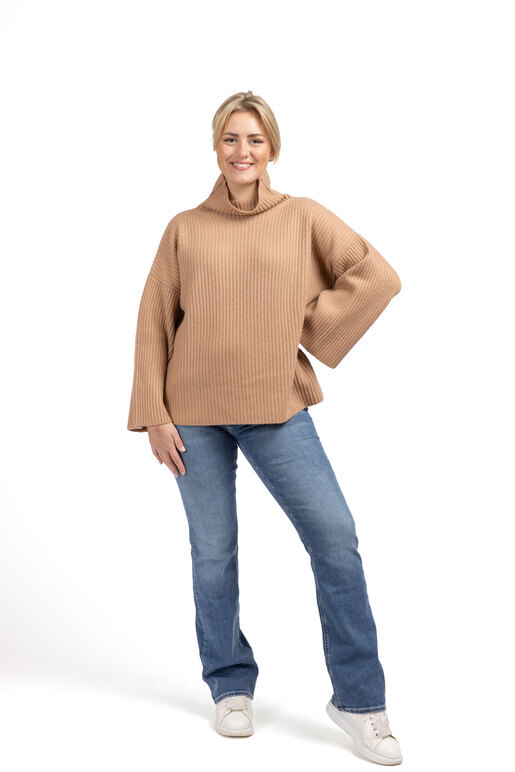 Kaschmir Turtleneck Rippe, camel, one size Kaschmir Turtleneck Rippe, camel, one size