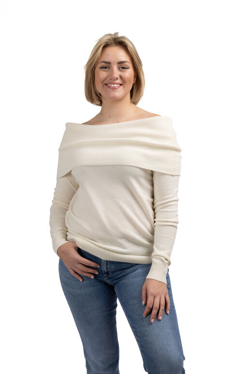 Kaschmir Wide Rollneck, offwhite, L Kaschmir Wide Rollneck, offwhite, L