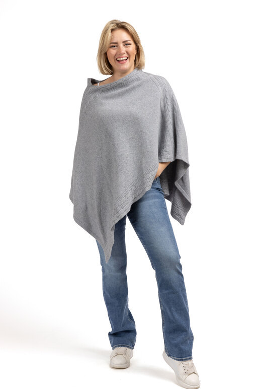 Kaschmirmix Poncho, greymelange, one size Kaschmirmix Poncho, greymelange, one size