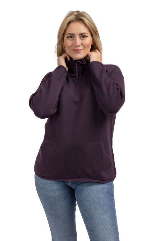 Kaschmirmix Pullover Pockets, aubergine, L Kaschmirmix Pullover Pockets, aubergine, L