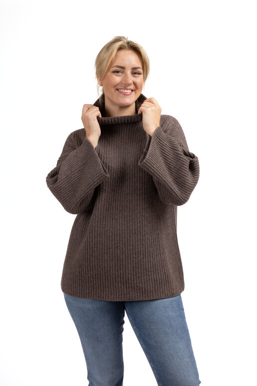 Kaschmirmix Pullover Widearms, brownmelange, L Kaschmirmix Pullover Widearms, brownmelange, L