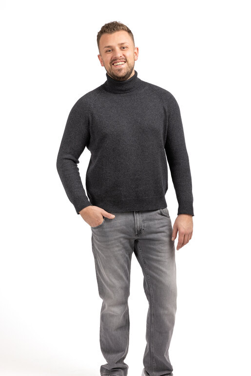 Kaschmirmix Rollneck Pullover, dark greymelange, L Kaschmirmix Rollneck Pullover, dark greymelange, L