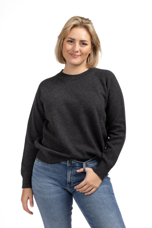 Kaschmirmix Rundhals Pullover, dark greymelange, L Kaschmirmix Rundhals Pullover, dark greymelange, L