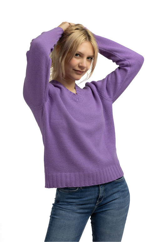 Kaschmirmix V-Neck Pullover, purple, L Kaschmirmix V-Neck Pullover, purple, L