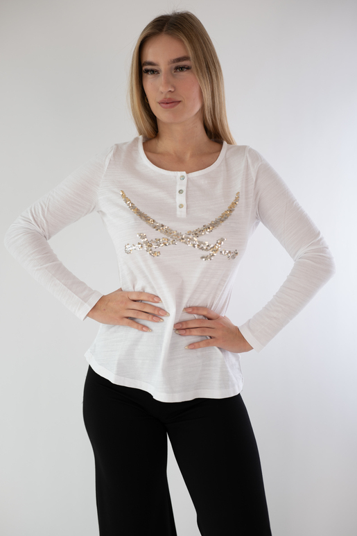 Longsleeve Modell Grace, white, S Longsleeve Modell Grace, white, S