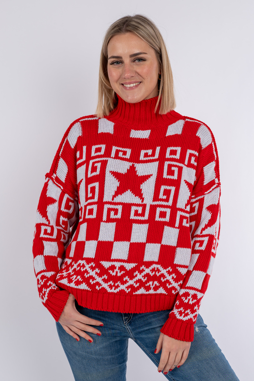 Strickpullover Modell Stella, poppy red, L Strickpullover Modell Stella, poppy red, L