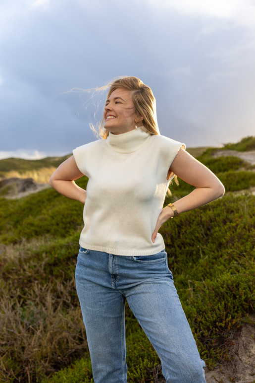 Kaschmir Pullunder Modell Katja, offwhite, XXL Kaschmir Pullunder Modell Katja, offwhite, XXL