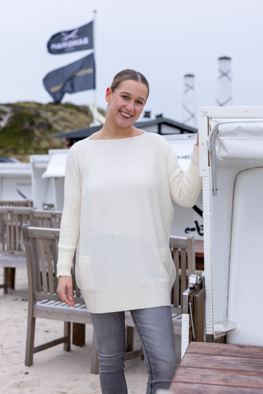 Kaschmir Longshirt, offwhite, one size Kaschmir Longshirt, offwhite, one size