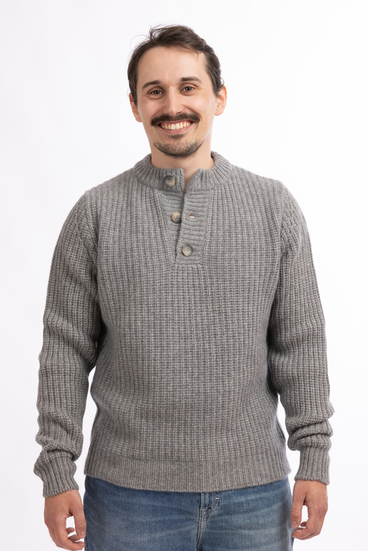 Kaschmir Pullover Modell Gunnar, greymelange, XXL Kaschmir Pullover Modell Gunnar, greymelange, XXL