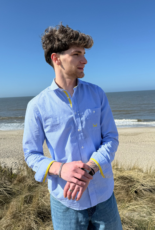 Hemd Modell Stripes, blue/white, L Hemd Modell Stripes, blue/white, L