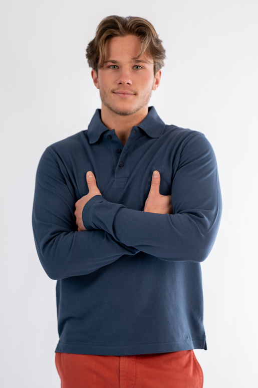 LA Poloshirt Modell Pima Cotton, smoke blue, S LA Poloshirt Modell Pima Cotton, smoke blue, S