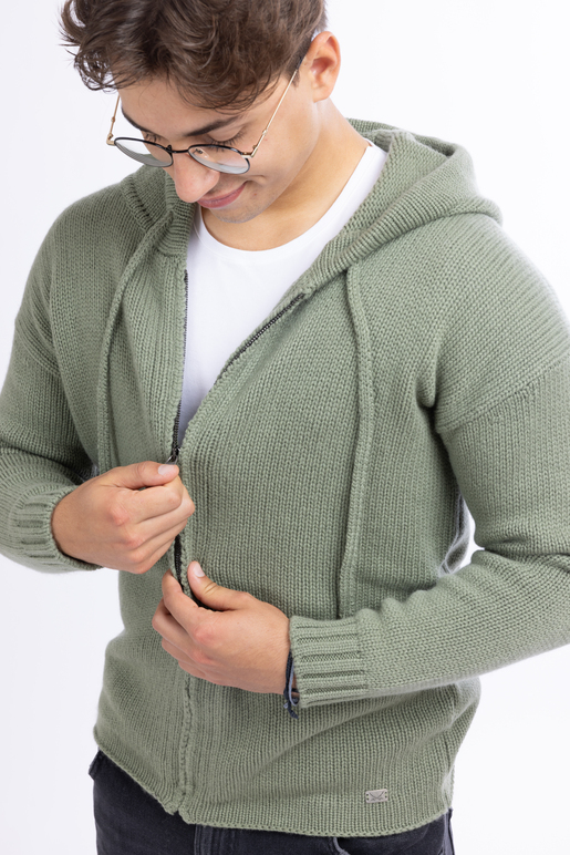 Kaschmir Ziphoody Modell Adrian, moss, L Kaschmir Ziphoody Modell Adrian, moss, L