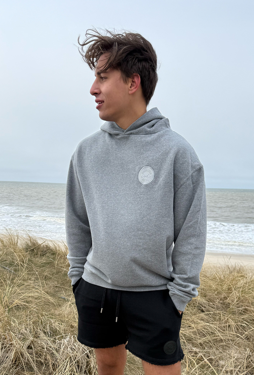 Hoody Oversize Modell Badge, dark greymelange, M Hoody Oversize Modell Badge, dark greymelange, M
