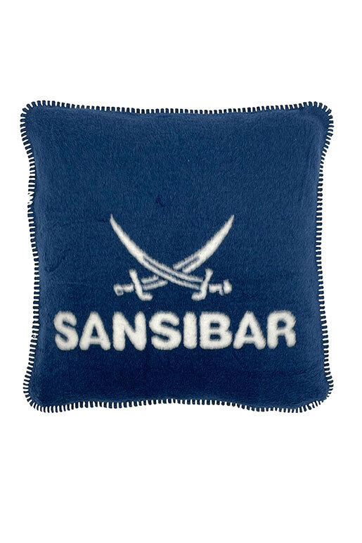 Jacquard Kissenhülle mit Kurbelnaht, blau, 50x50cm Jacquard Kissenhülle mit Kurbelnaht, blau, 50x50cm