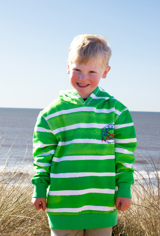 Hoody Modell Striped, green, 152/158 Hoody Modell Striped, green, 152/158