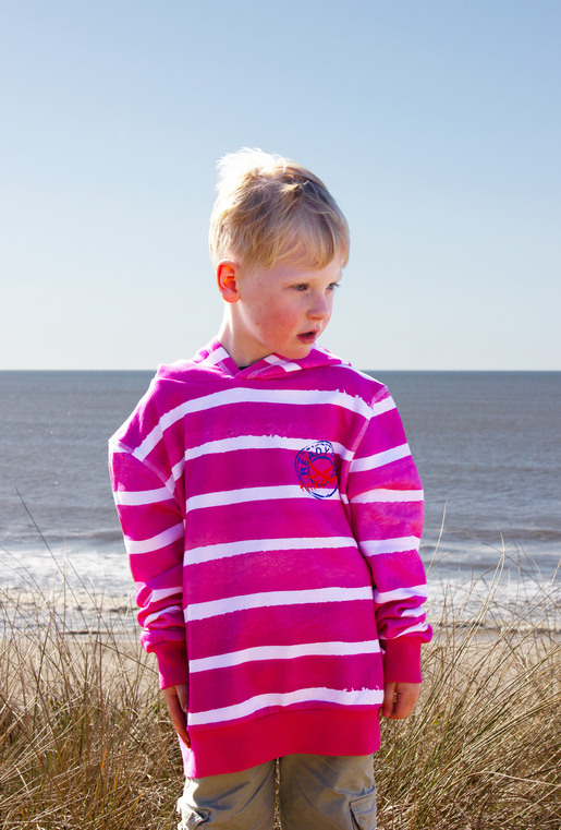 Hoody Modell Striped, pink, 104/110 Hoody Modell Striped, pink, 104/110