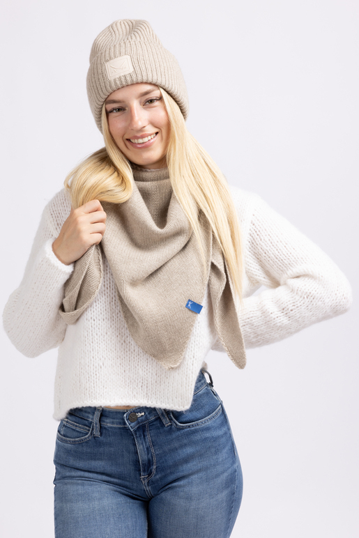 Kaschmir Mütze, sandmelange, one size Kaschmir Mütze, sandmelange, one size