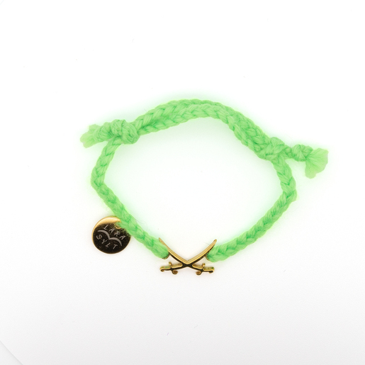 Flechtarmand Gold Sansibar Säbel Lara, neon green, one size Flechtarmand Gold Sansibar Säbel Lara, neon green, one size