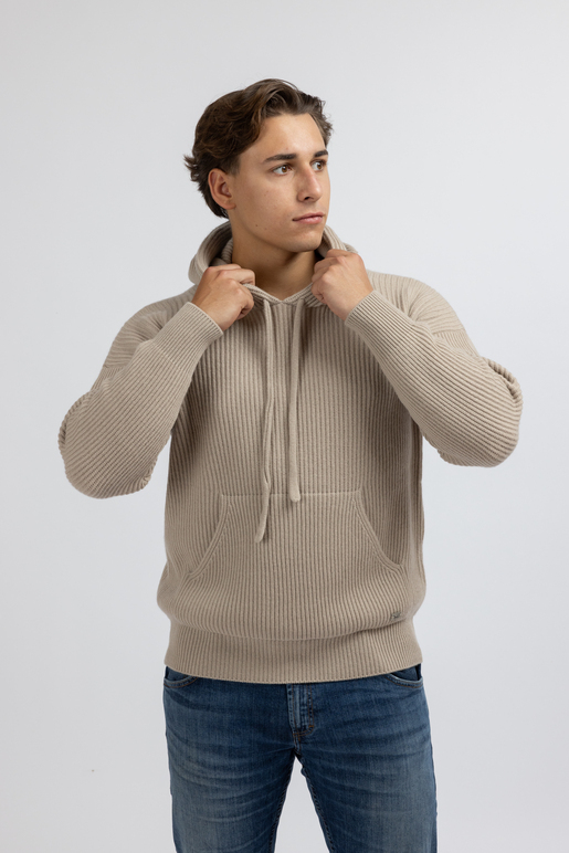 Kaschmir Hoody Modell Daniel, sandmelange, M Kaschmir Hoody Modell Daniel, sandmelange, M