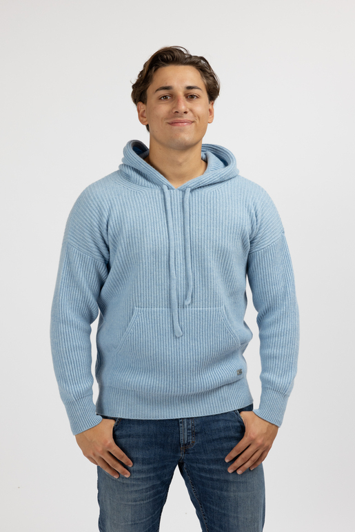 Kaschmir Hoody Modell Daniel, light blue melange, S Kaschmir Hoody Modell Daniel, light blue melange, S