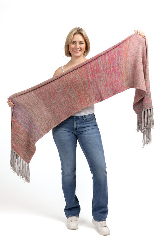 Kaschmir Fransenschal Multi, pinkmelange, one size Kaschmir Fransenschal Multi, pinkmelange, one size