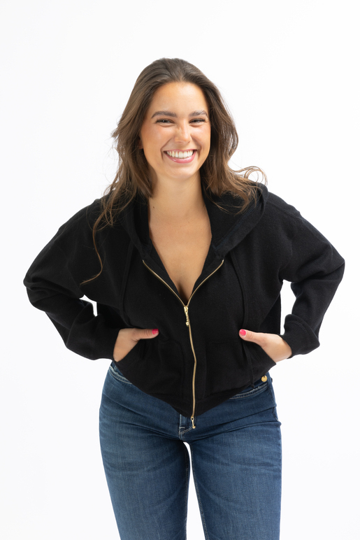 Kaschmir Ziphoody Modell Caro, black, M Kaschmir Ziphoody Modell Caro, black, M